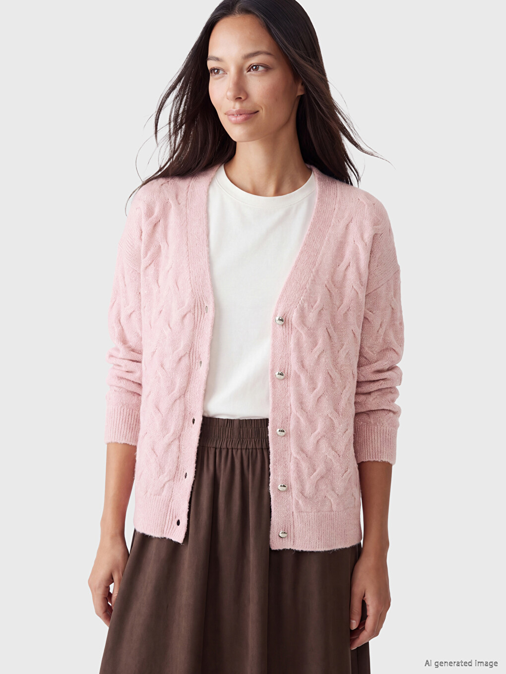 Woman Pink Cardigan