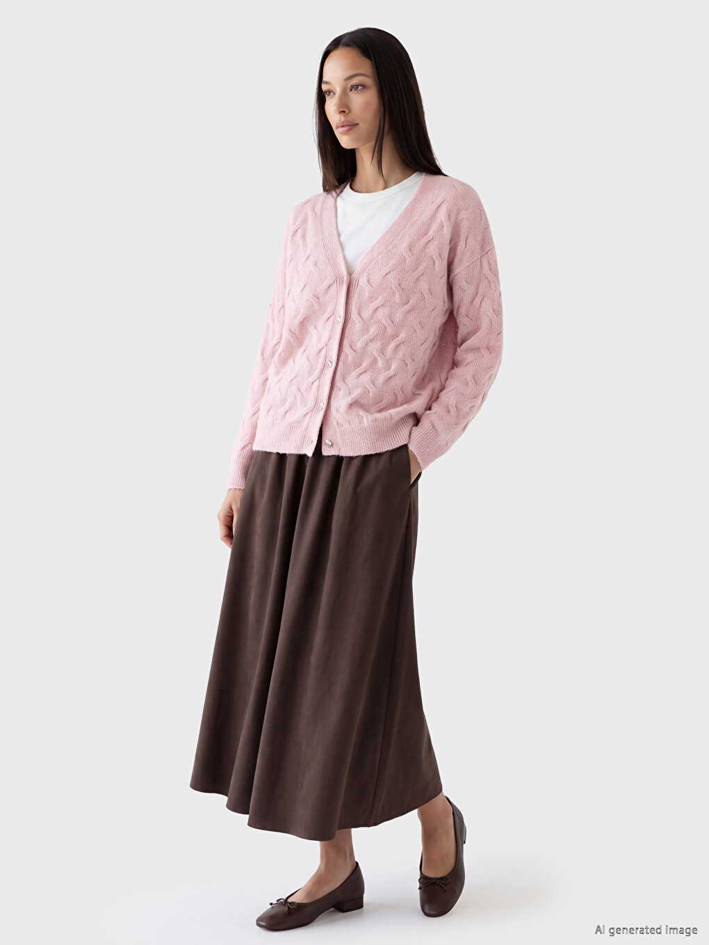 Woman Pink Cardigan-1