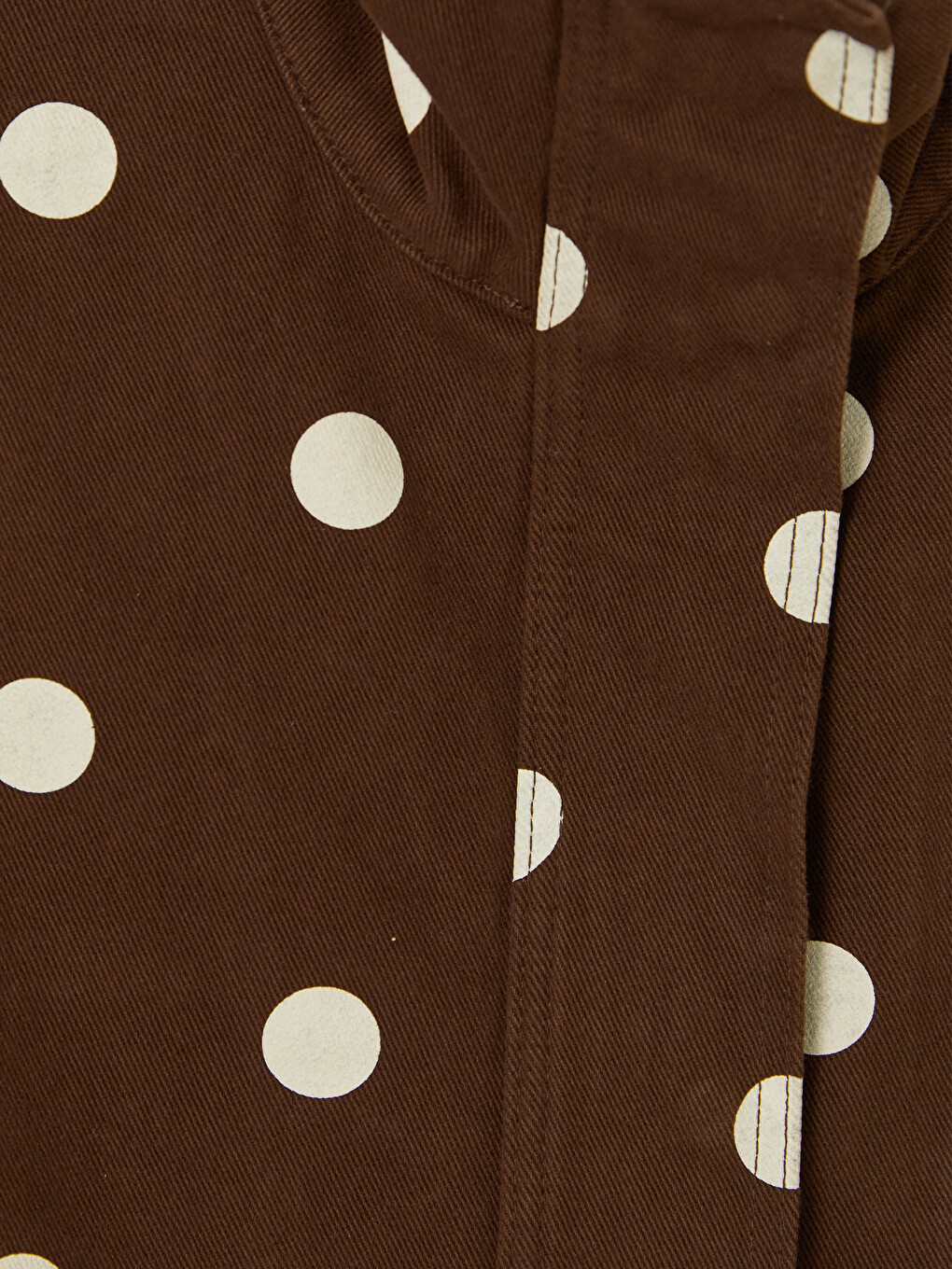 Mock Neck Polka Dot Oversize Women's Denim Jacket-7