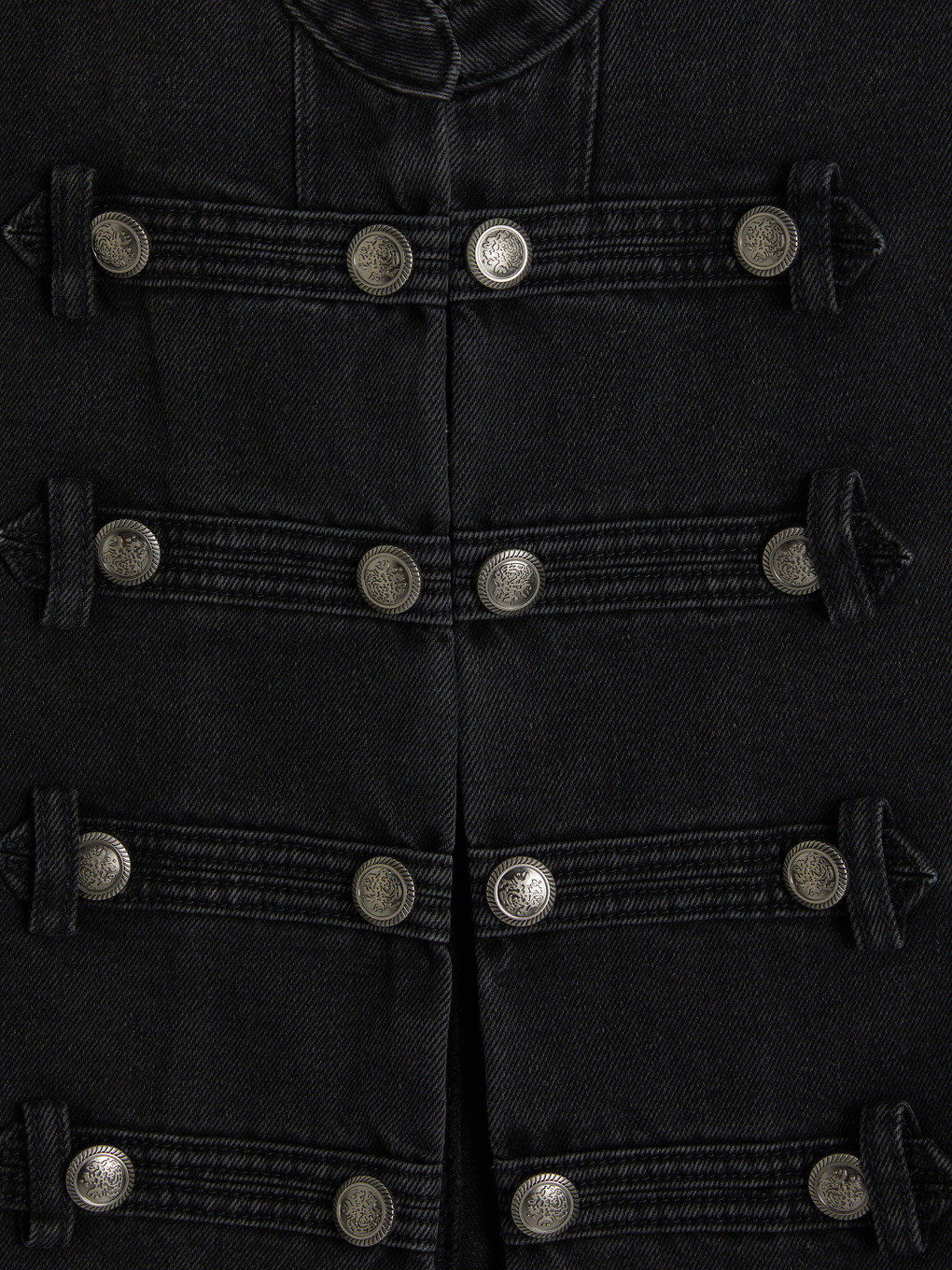 Decorated Buttoned Women's Jean Jacket-6