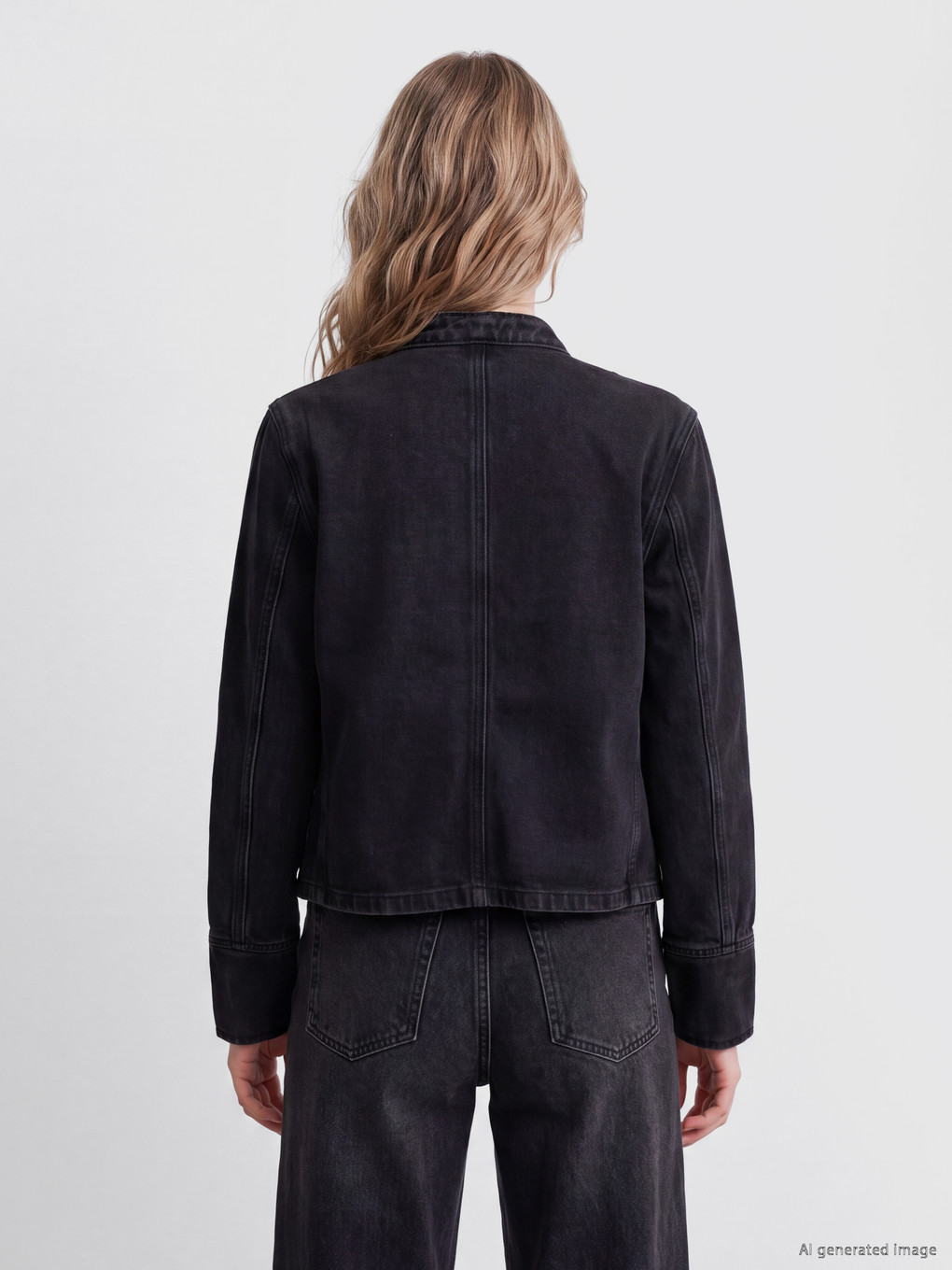 Decorated Buttoned Women's Jean Jacket-3