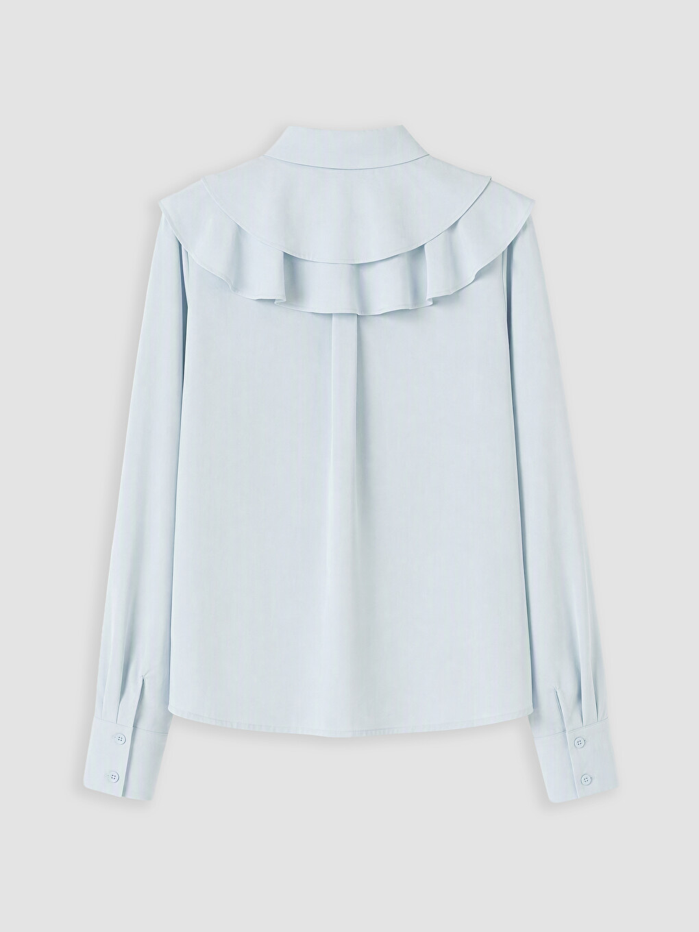 Shirt Collar Ribbon Detailed Frilled Blouse-6