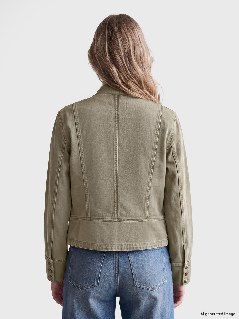 Decorated Buttoned Women's Jean Jacket-3
