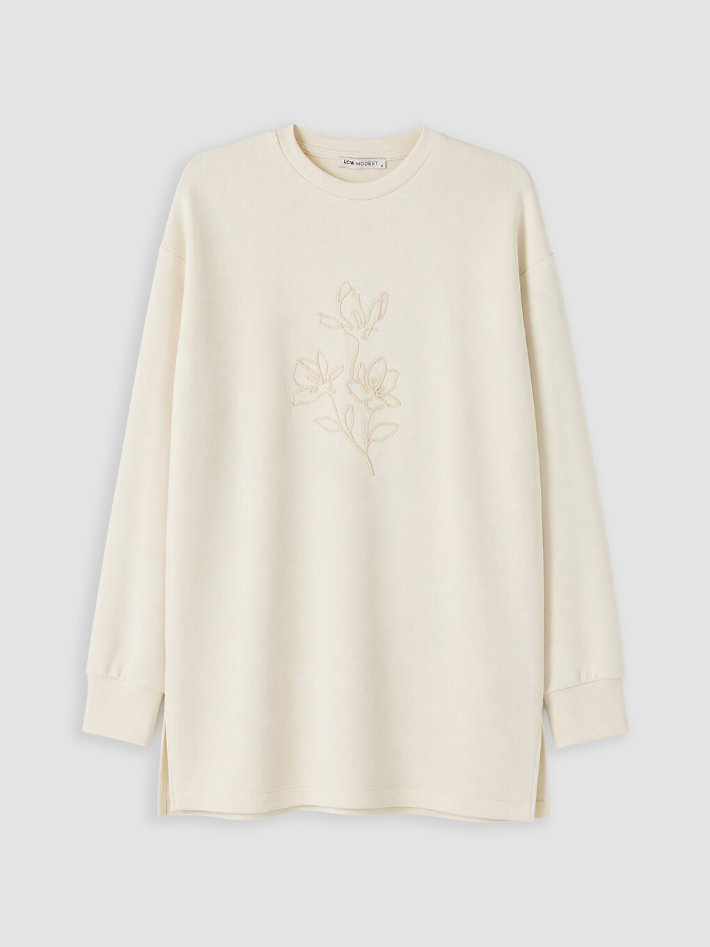Embroidered Soft Touch Women's Sweatshirt Tunic