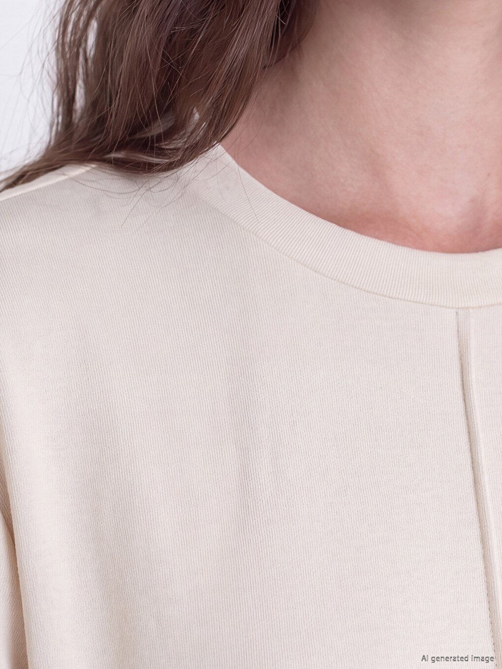 Bej Soft Touch Kadın Sweatshirt Tunik-2