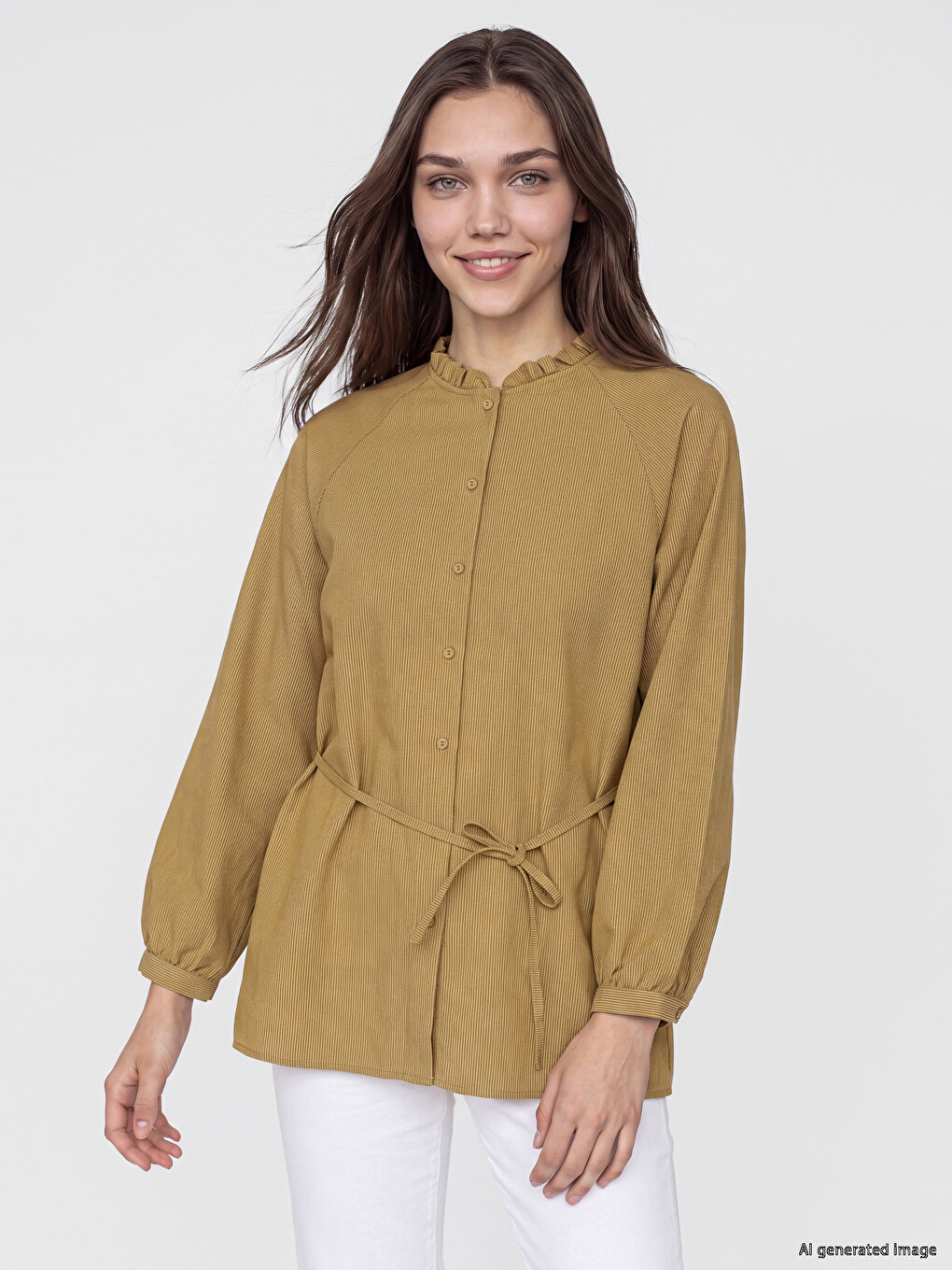 Woman Green Shirt Tunic