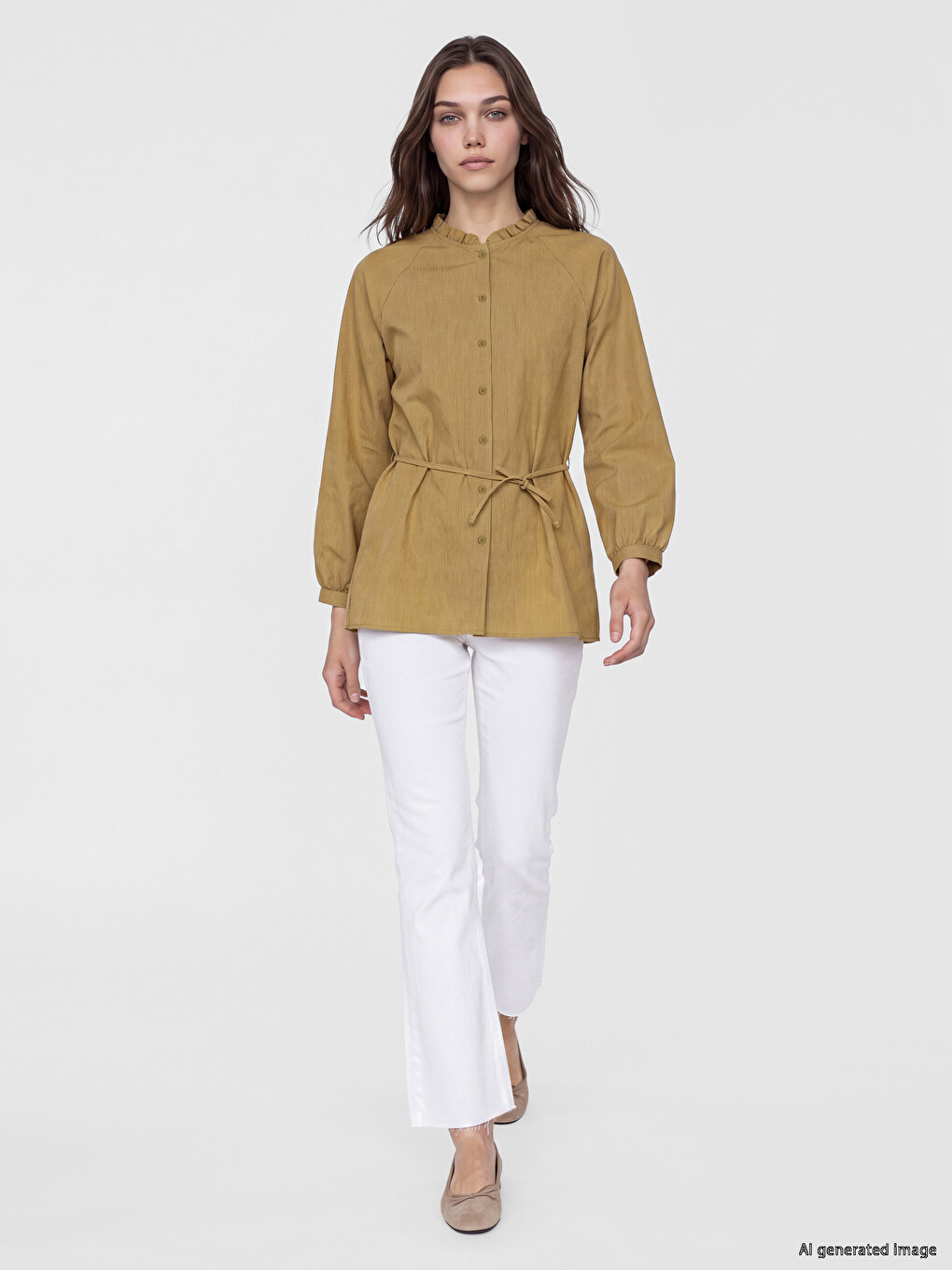 Woman Green Shirt Tunic-1