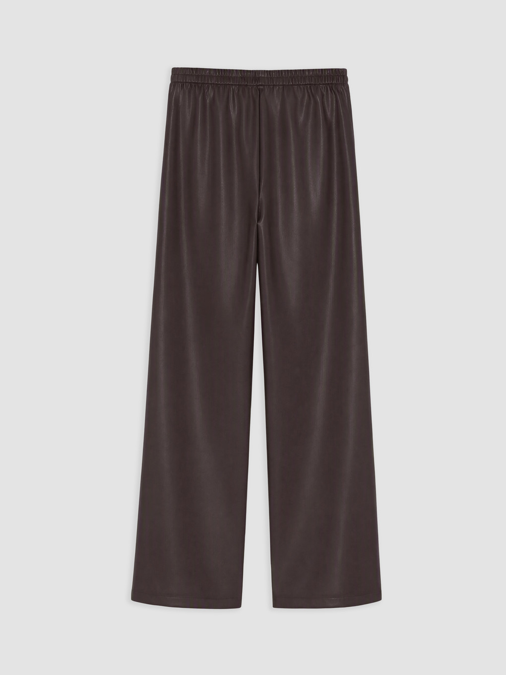 Elasticated Carrot Fit Leather Look Trousers-5