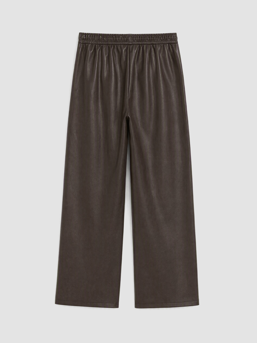 Elasticated Carrot Fit Leather Look Trousers-6