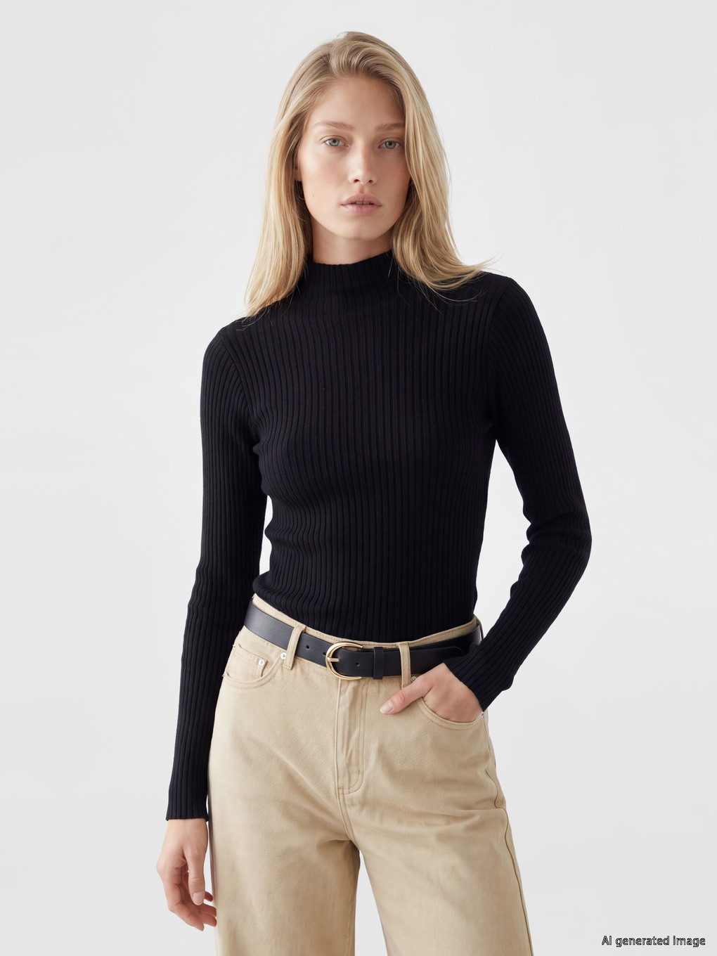 Mock Neck Knitwear Sweater