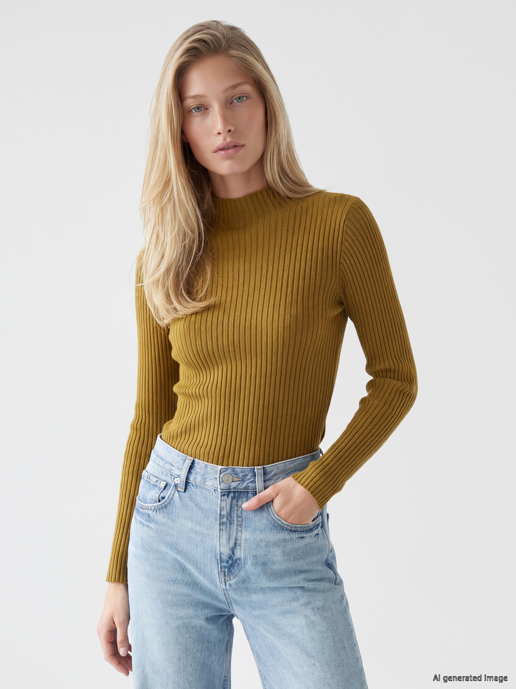 Mock Neck Knitwear Sweater