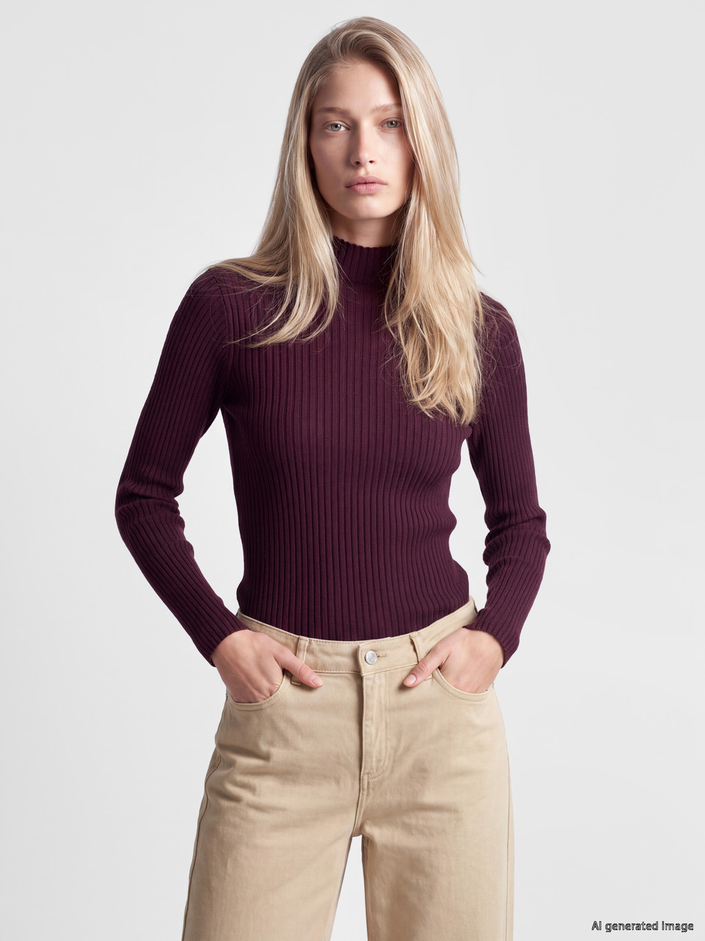 Mock Neck Knitwear Sweater