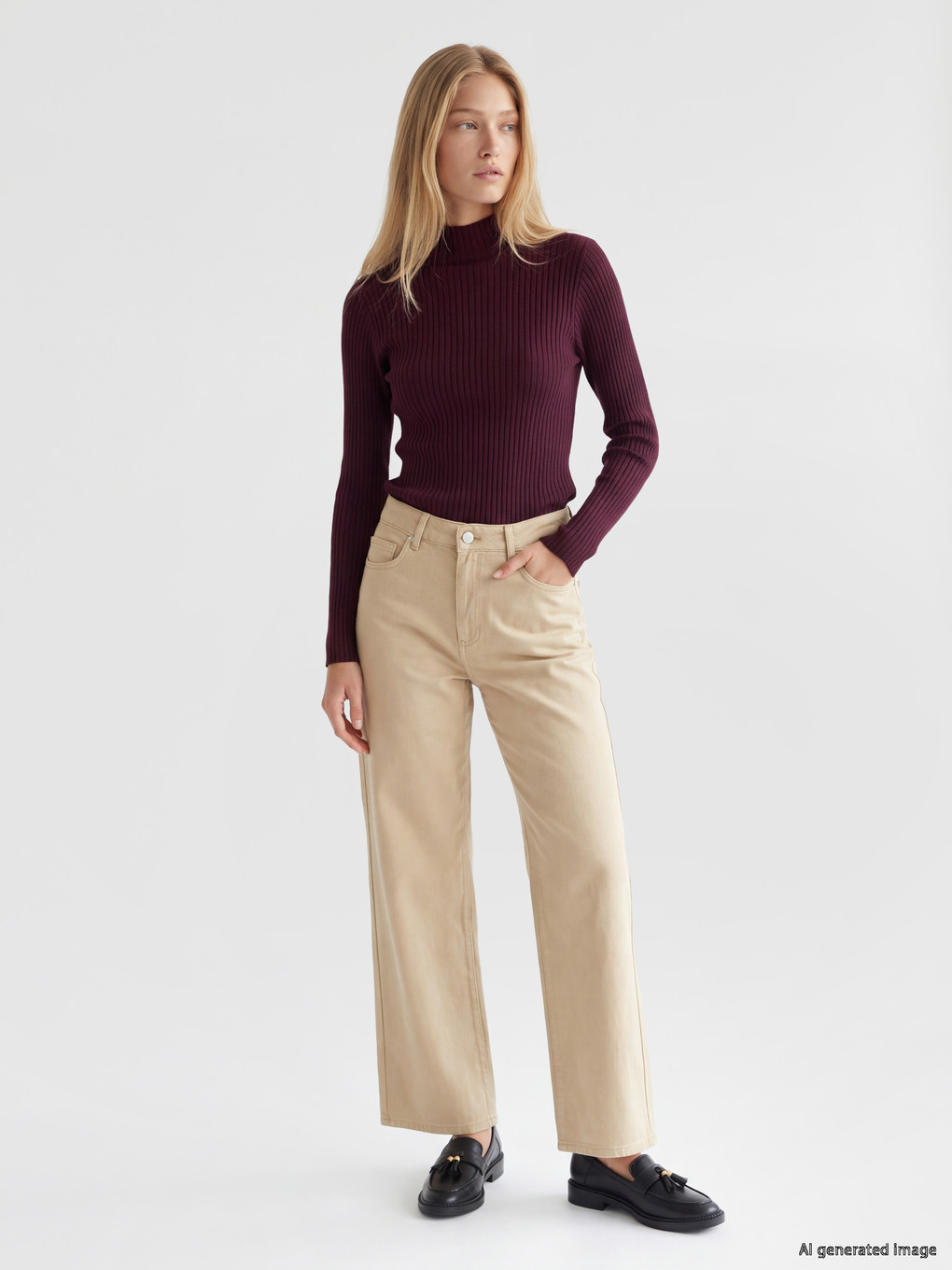 Mock Neck Knitwear Sweater-1