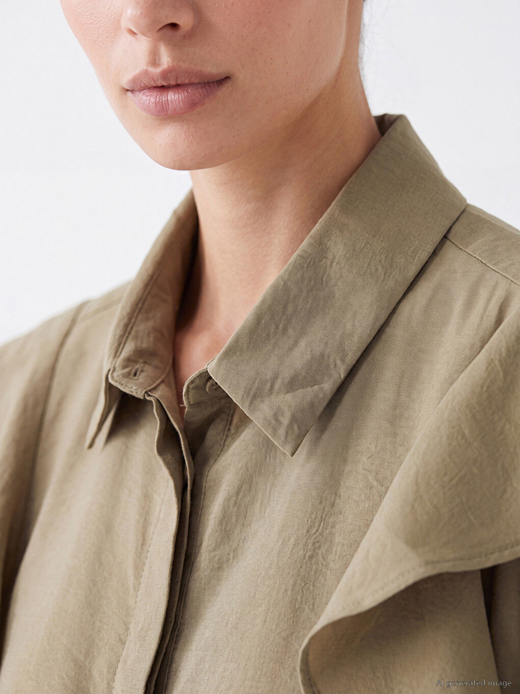 Frilled Modal Blend Women's Shirt Tunic-2