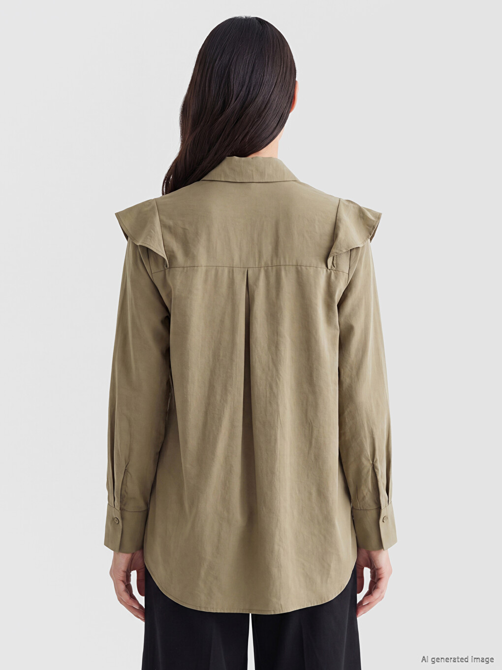 Frilled Modal Blend Women's Shirt Tunic-3