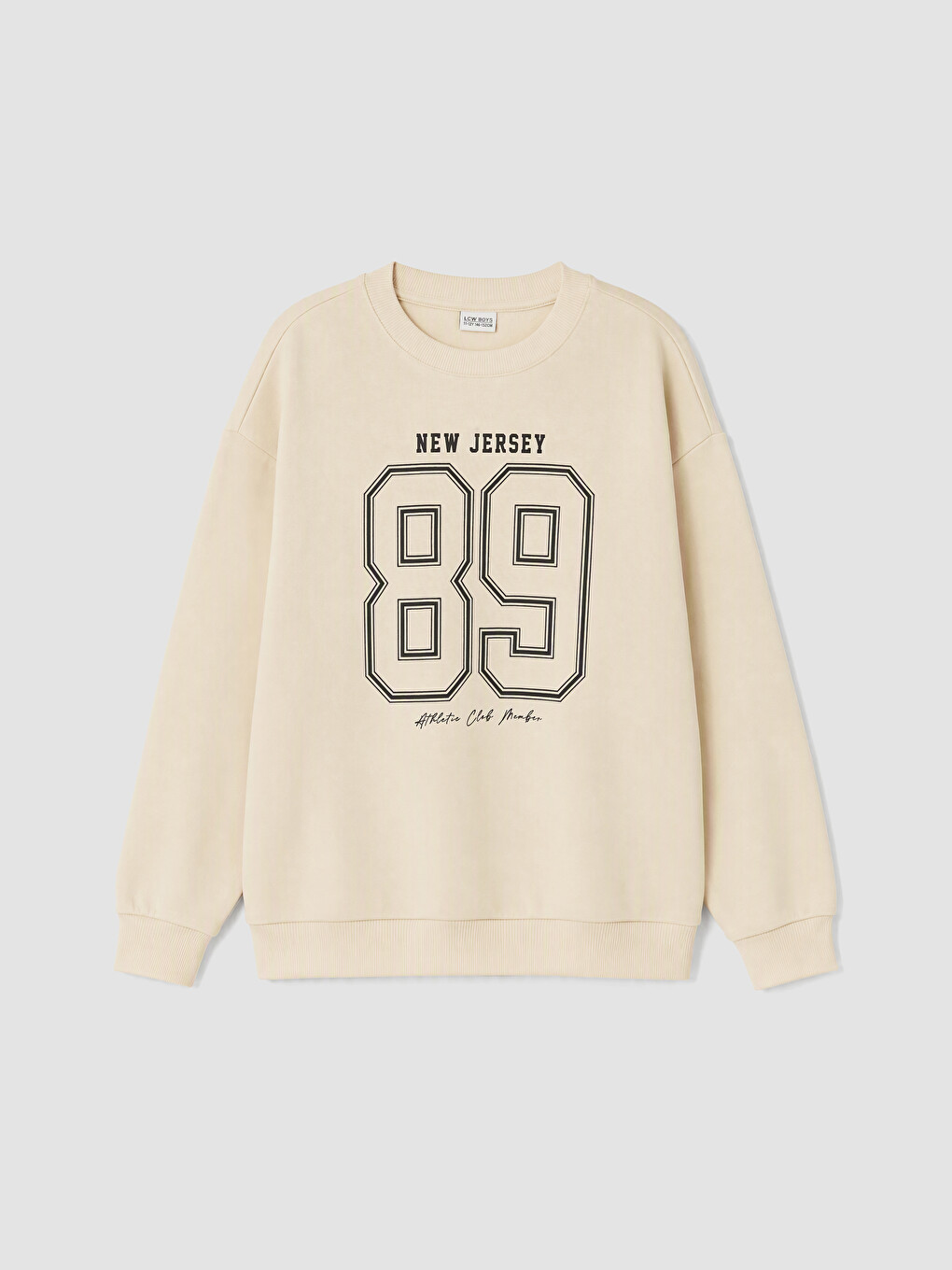 Bej Baskılı Kalın Erkek Çocuk Sweatshirt
