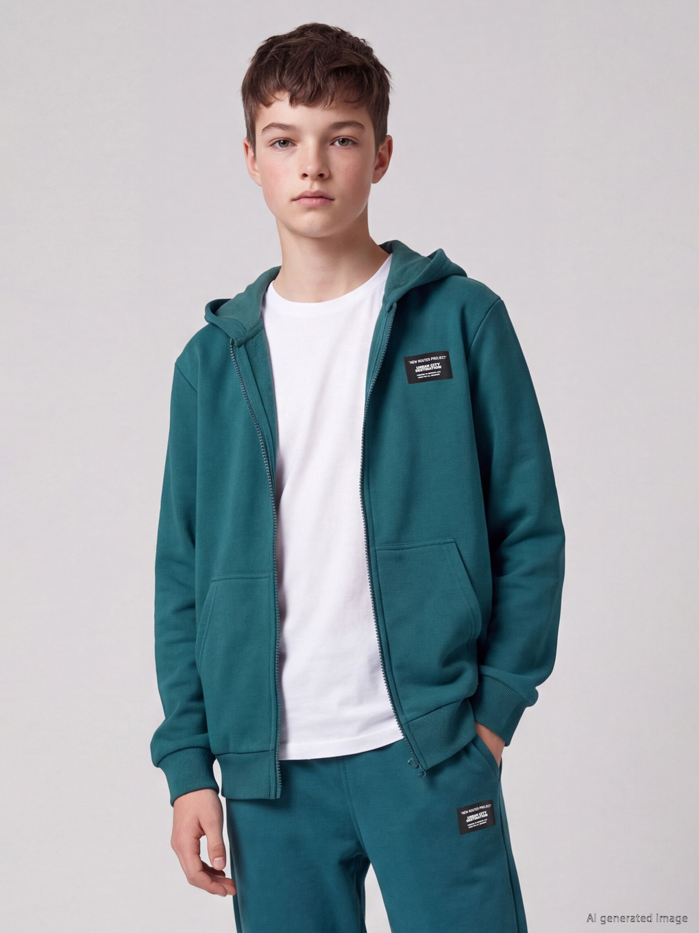 Hooded Thick Boys' Zippered Sweatshirt