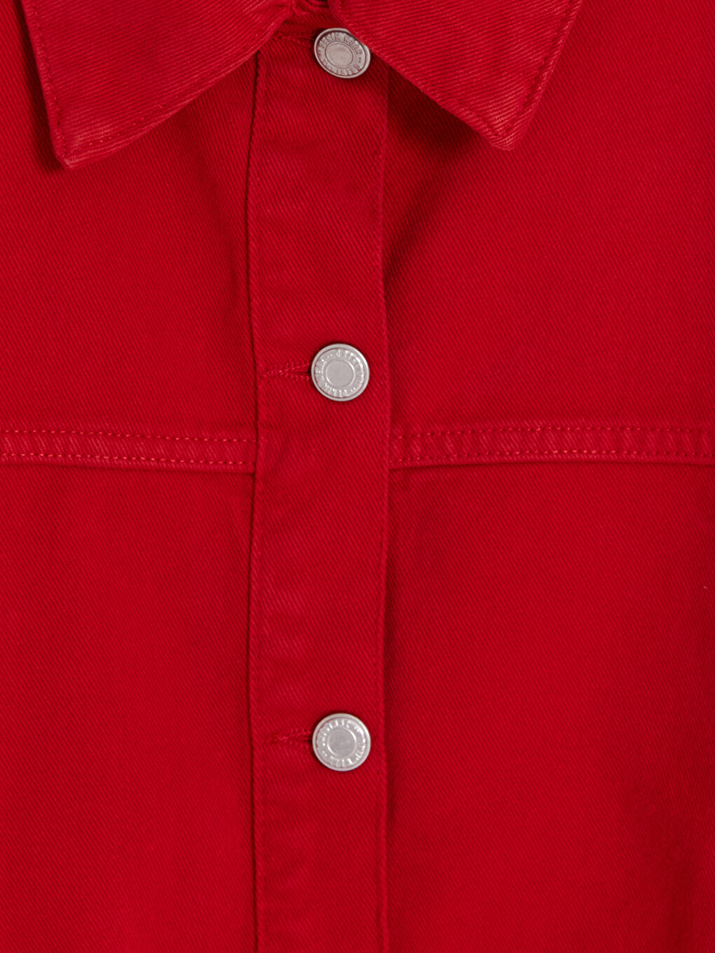 Cămașă Din Denim Rosu Femeie-1