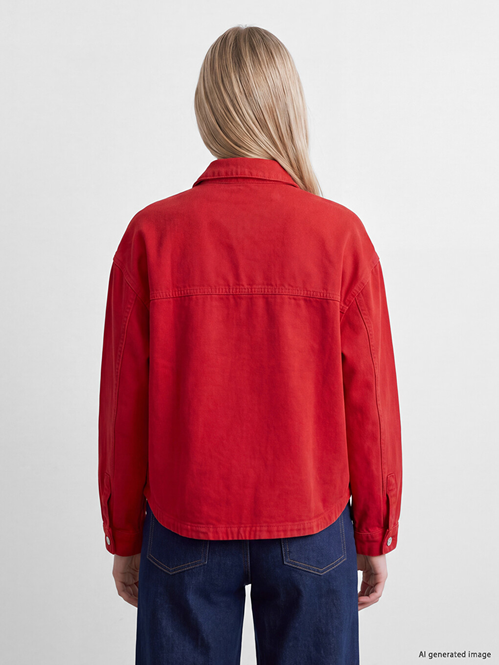 Oversize Women's Jean Shirt-3