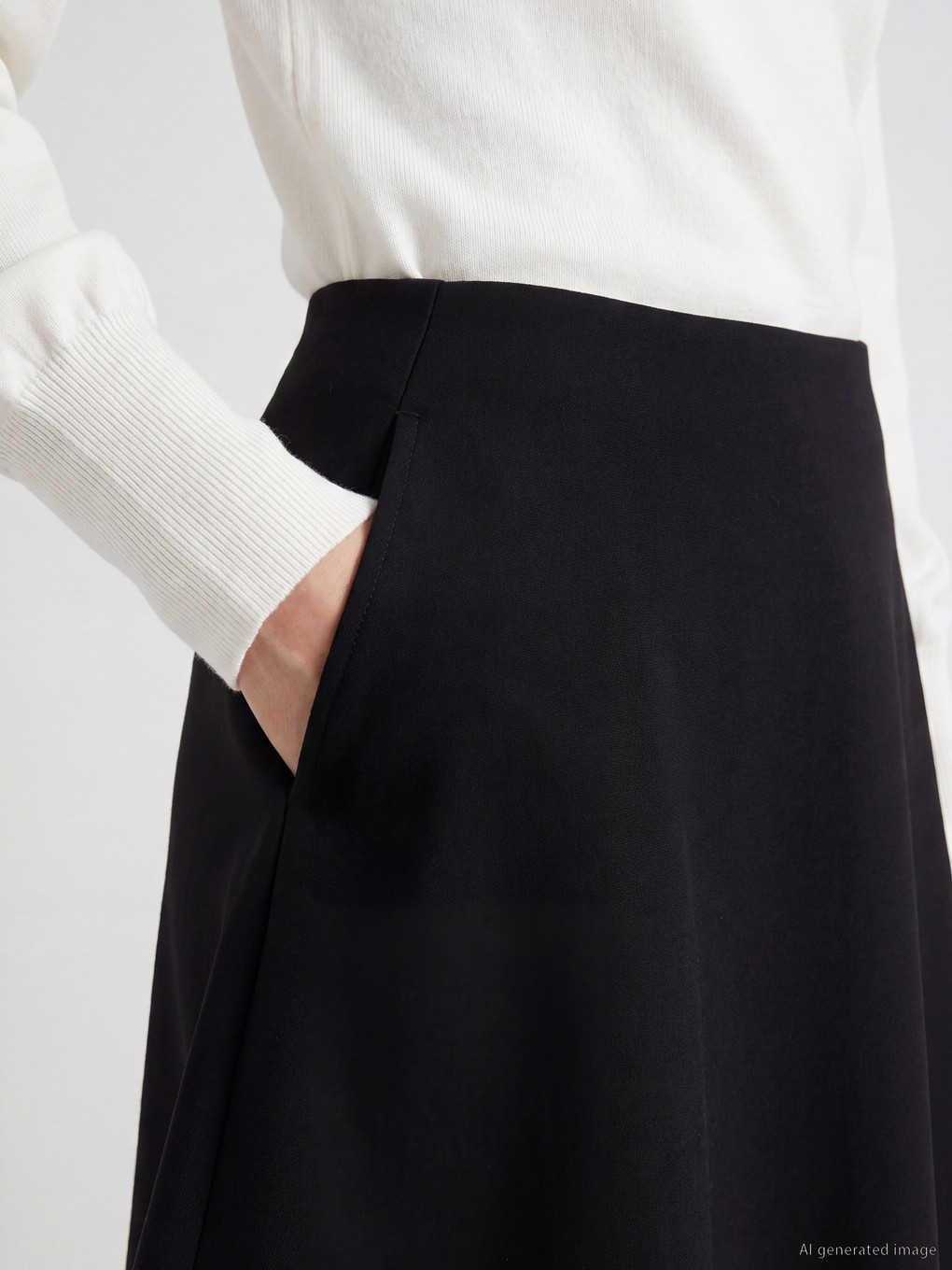 Zippered Flared Mini Skirt-2
