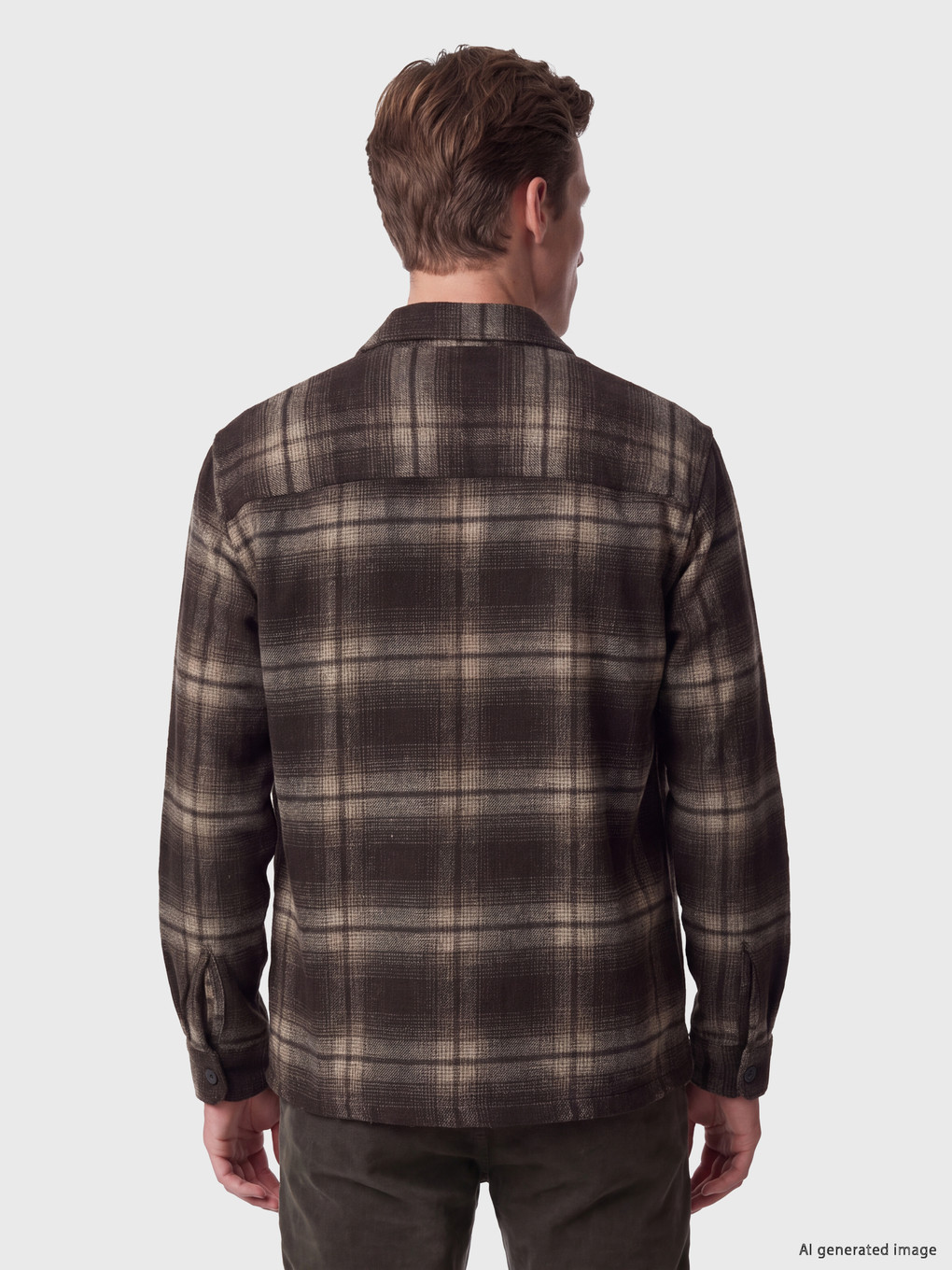 Regular Fit Plaid Men's Lumberjack Shirt Jacket-3