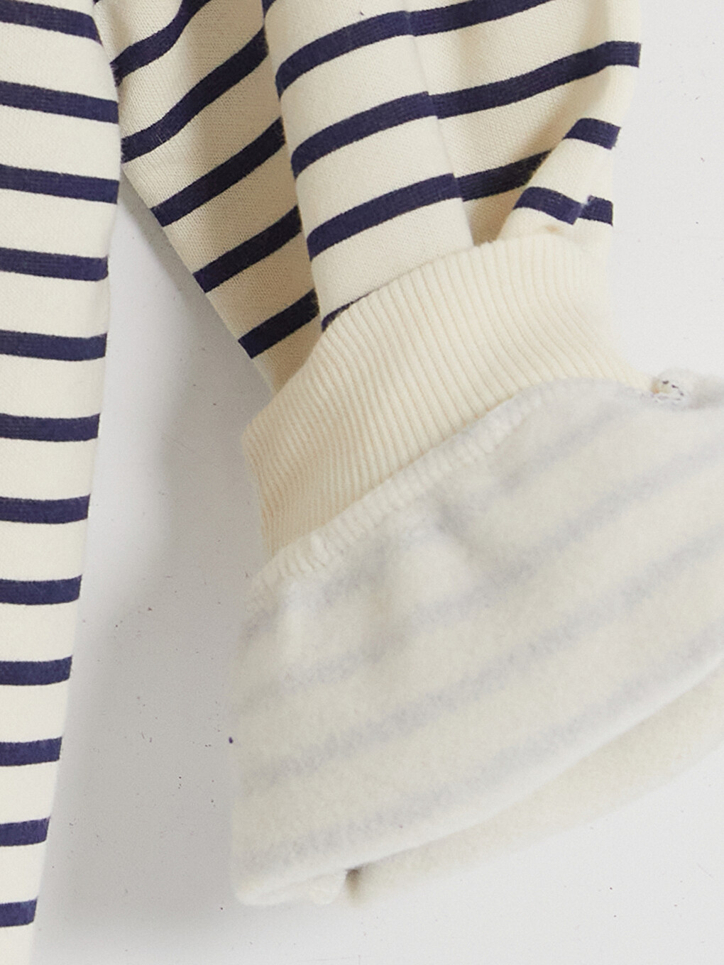 Lacivert Bisiklet Yaka Çizgili Kız Çocuk Sweatshirt 2'li-4