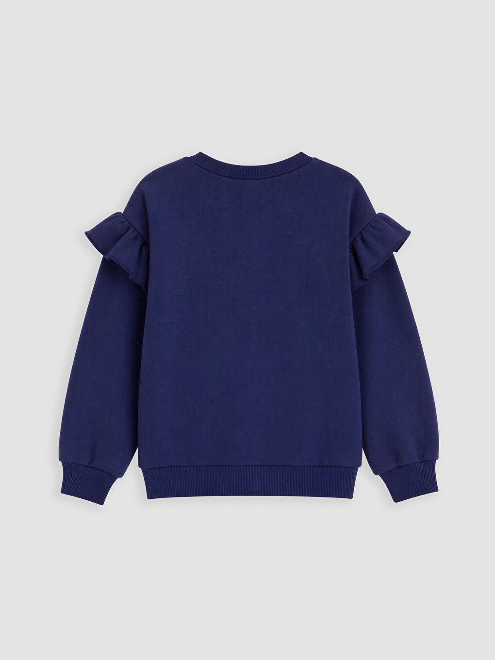 Lacivert Bisiklet Yaka Çizgili Kız Çocuk Sweatshirt 2'li-7