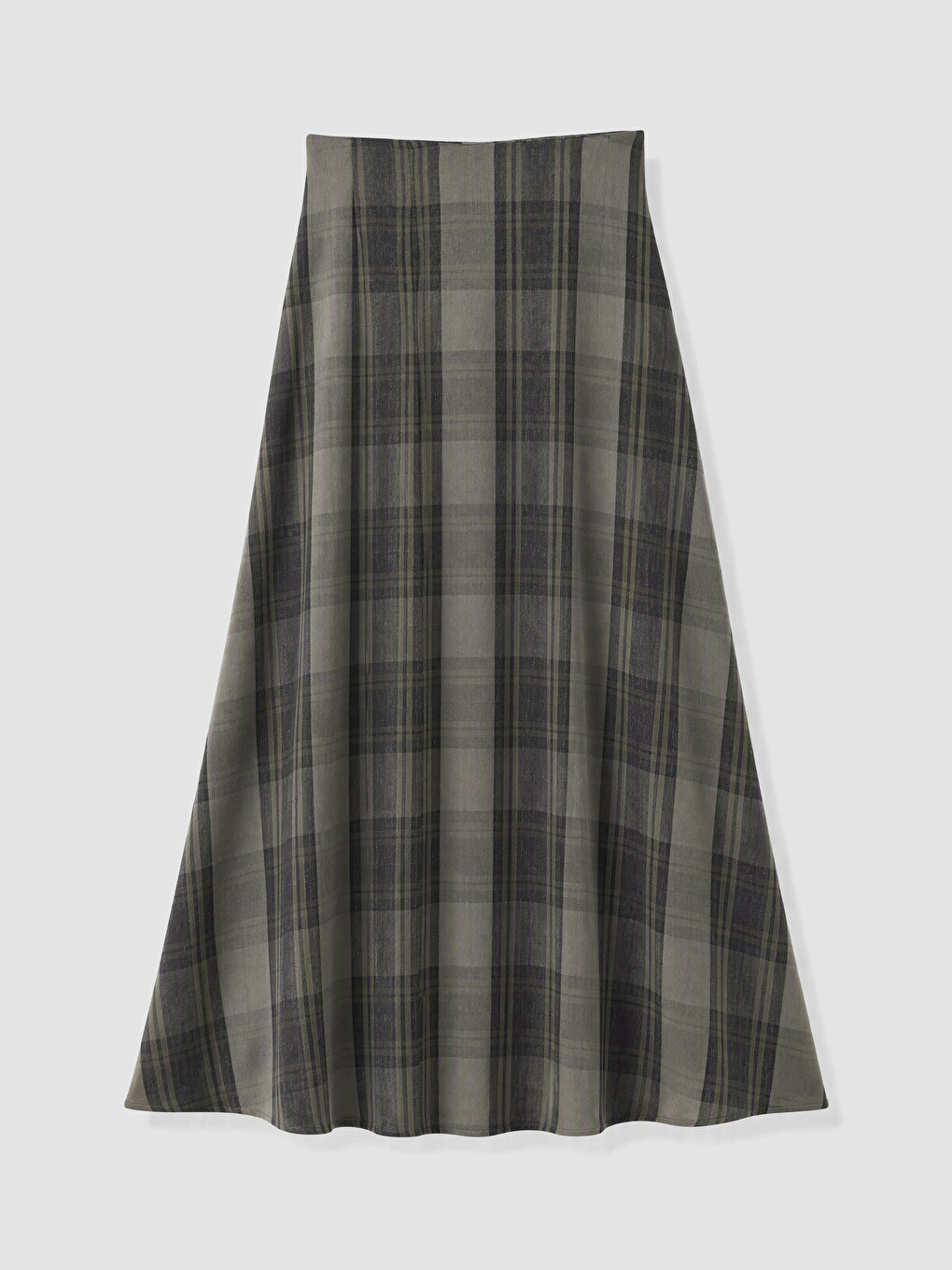 Zippered Plaid A-line Skirt