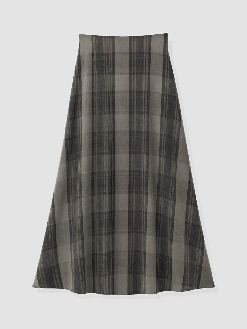 Zippered Plaid A-line Skirt-2