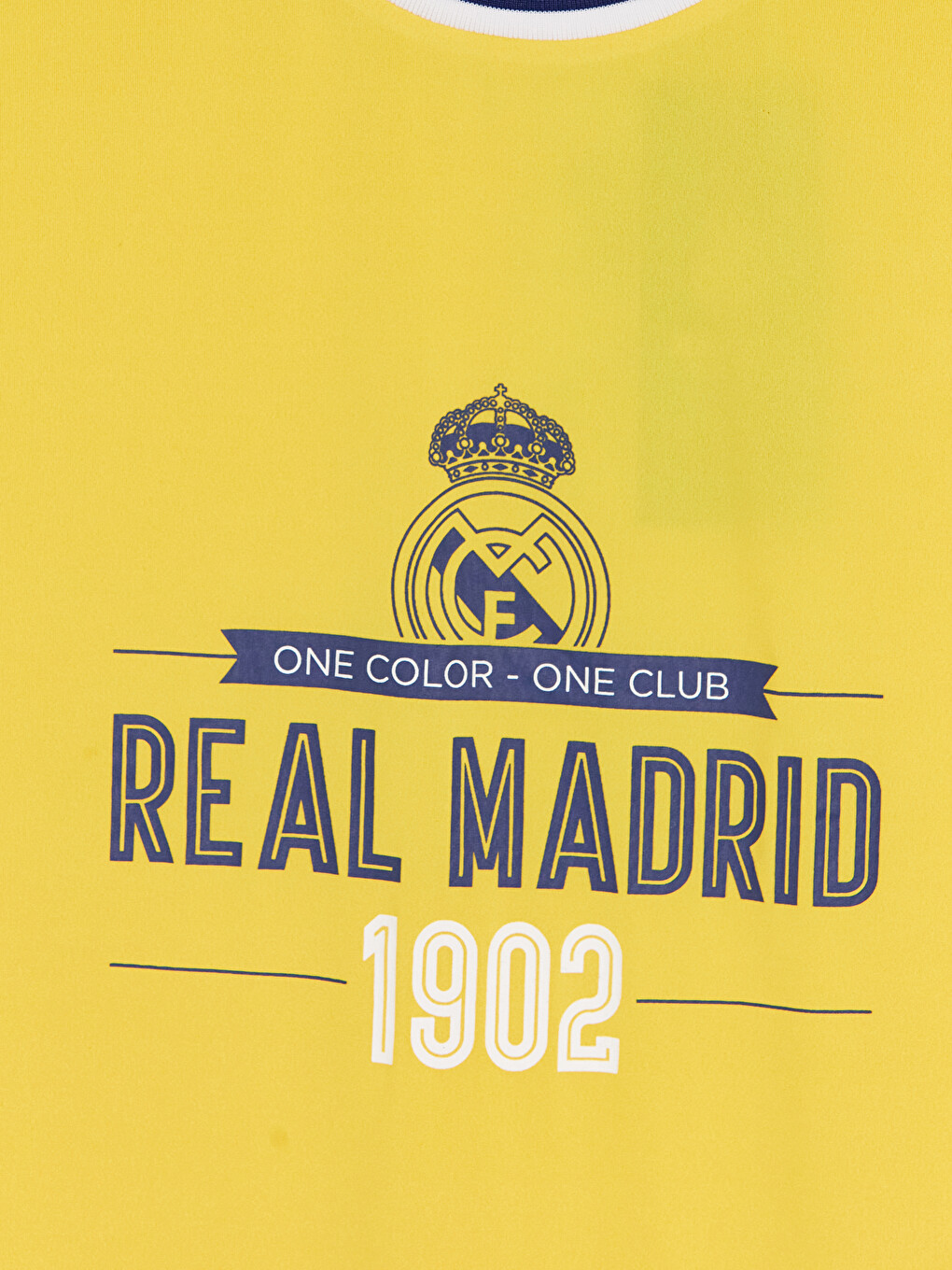 Sarı Bisiklet Yaka Real Madrid Baskılı Erkek Spor Tişört-5