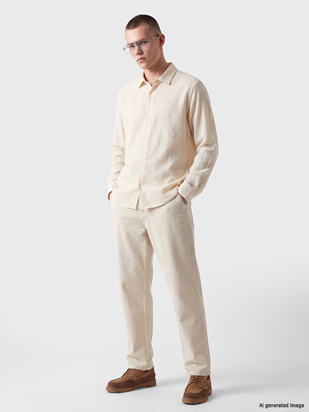 Regular Fit Men's Textured Shirt-1