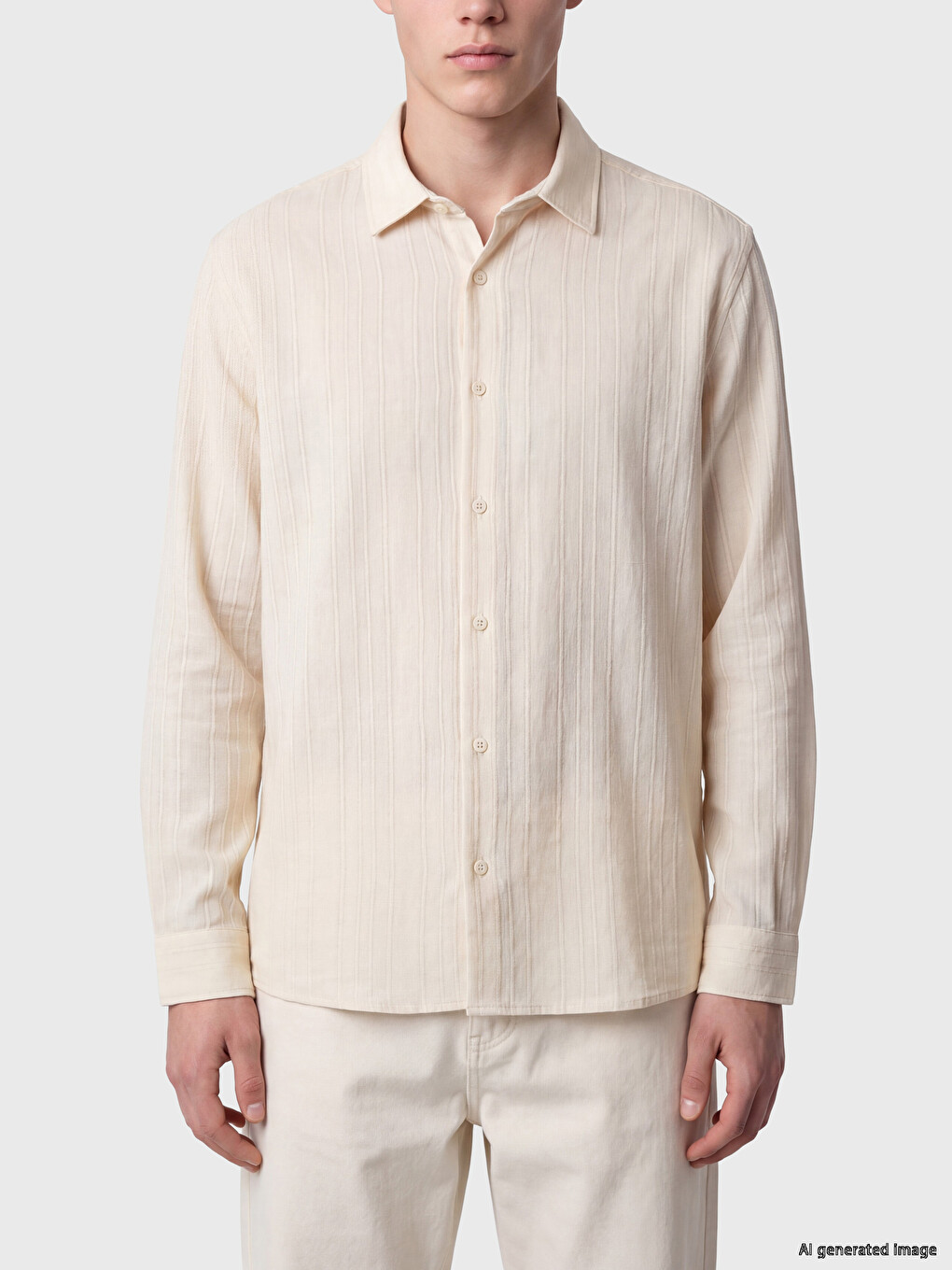 Regular Fit Men's Textured Shirt-2