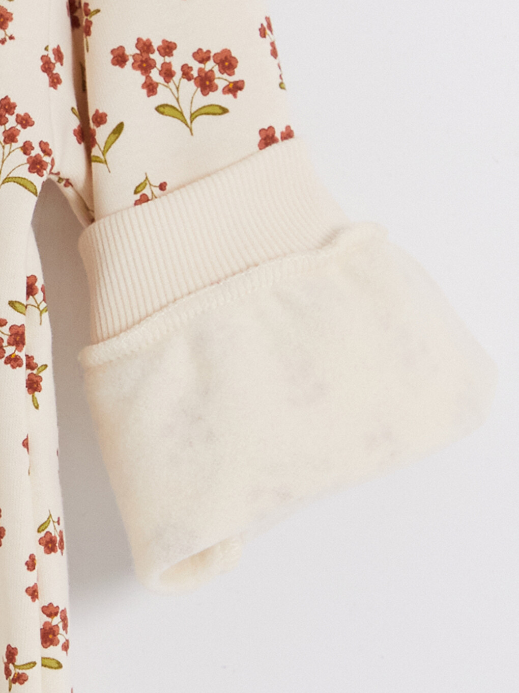 Kahverengi Bebe Yaka Çiçekli Kız Çocuk Kalın Sweatshirt-6
