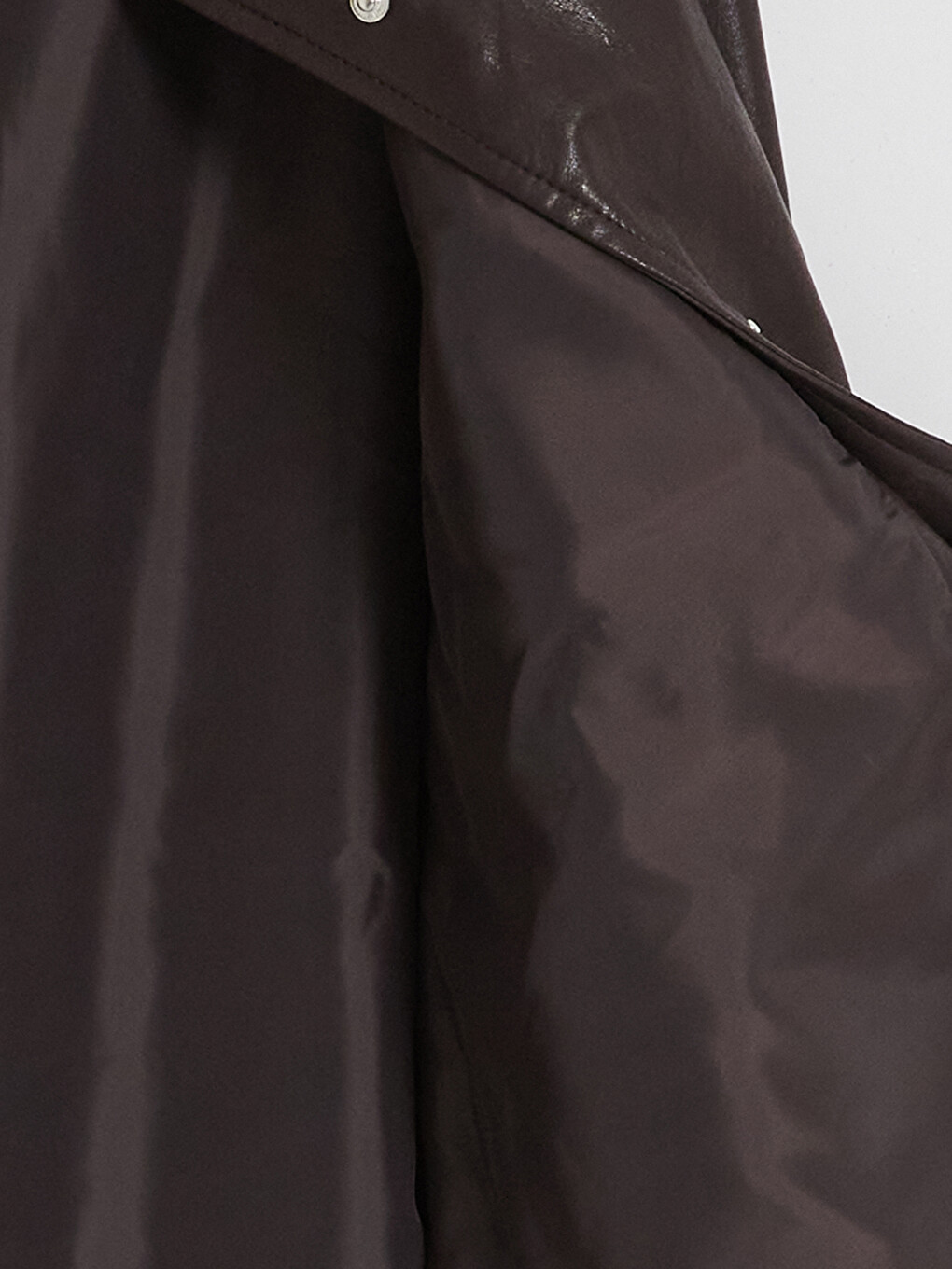 Mürdüm Oversize Kadın Deri Görünümlü Ceket-5