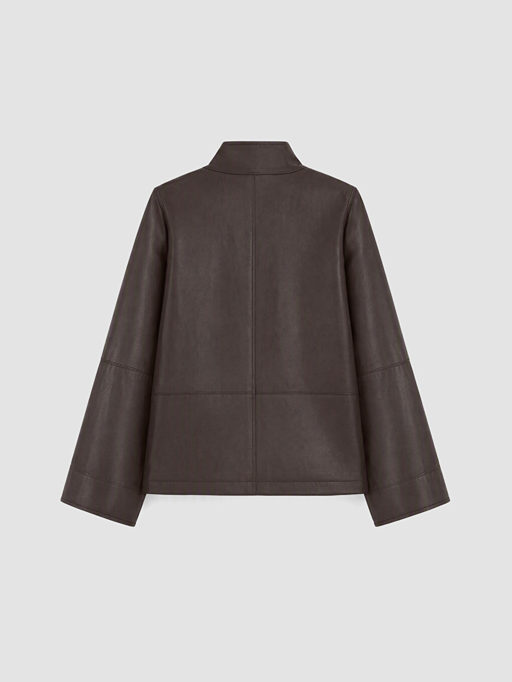 Mürdüm Oversize Kadın Deri Görünümlü Ceket-7