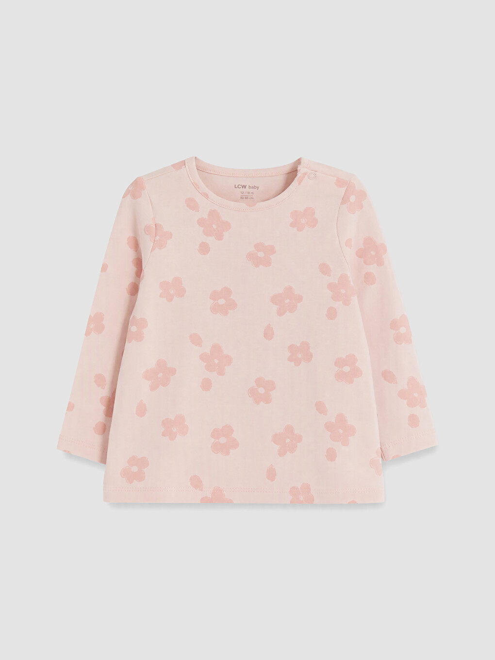 Pembe Çiçekli Kız Bebek Tişört
