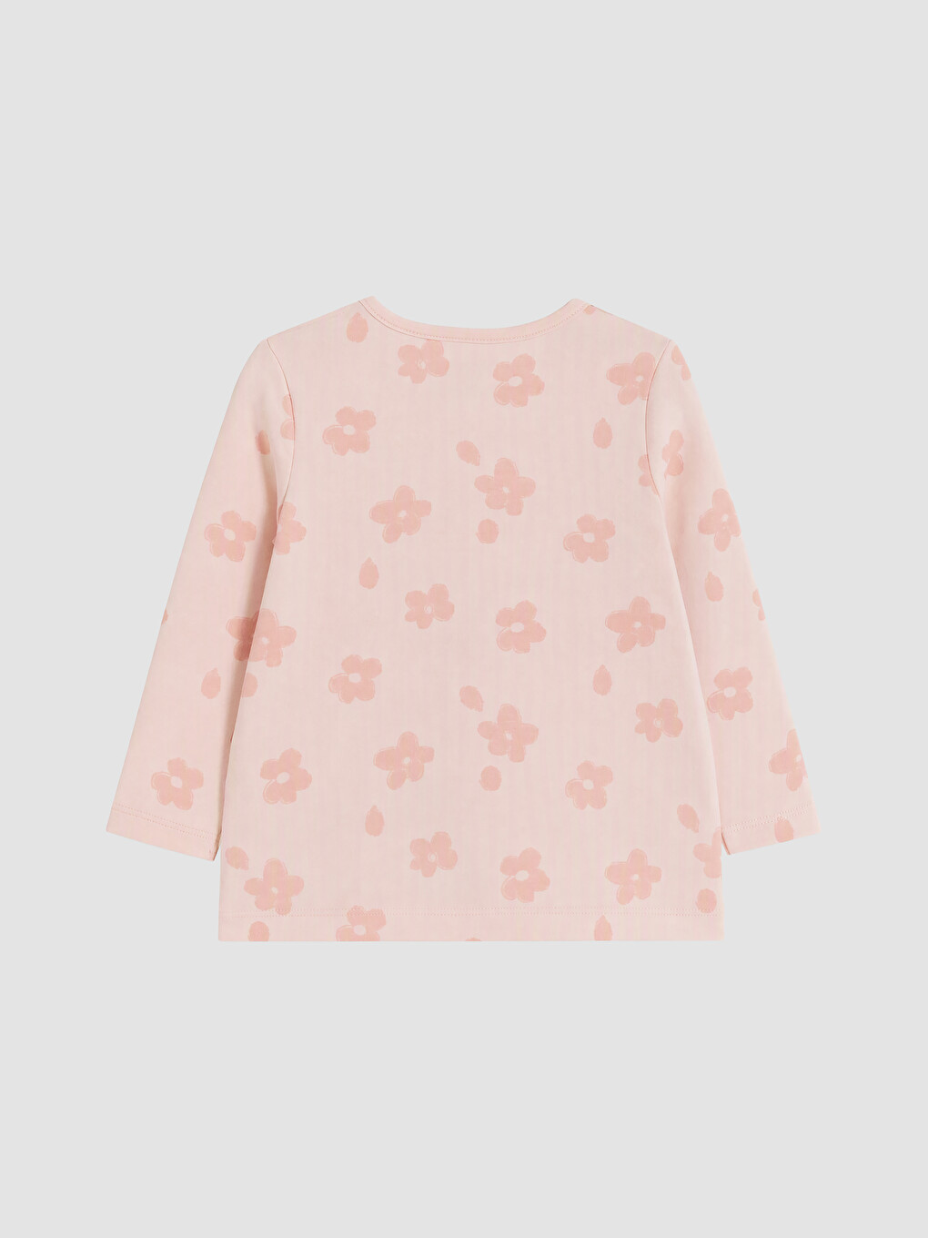 Pembe Çiçekli Kız Bebek Tişört-2