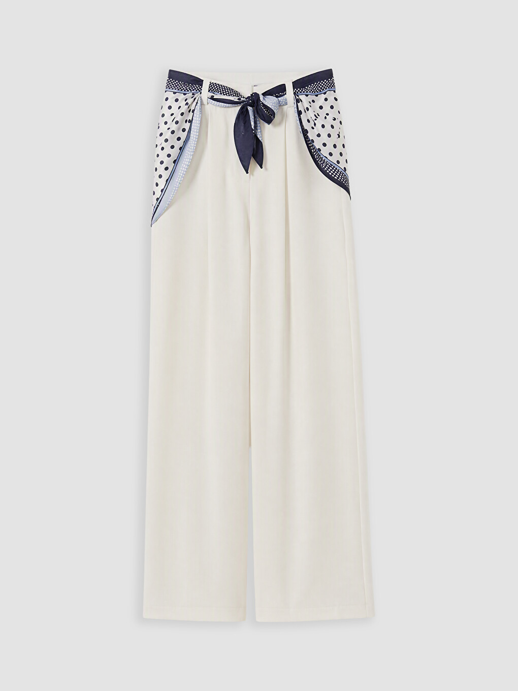 Shawl Detailed Pleated Women's Fabric Trousers-4