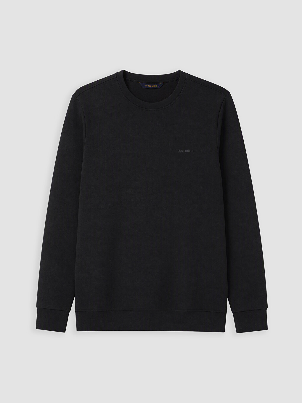 Siyah Bisiklet Yaka Erkek Sweatshirt-4