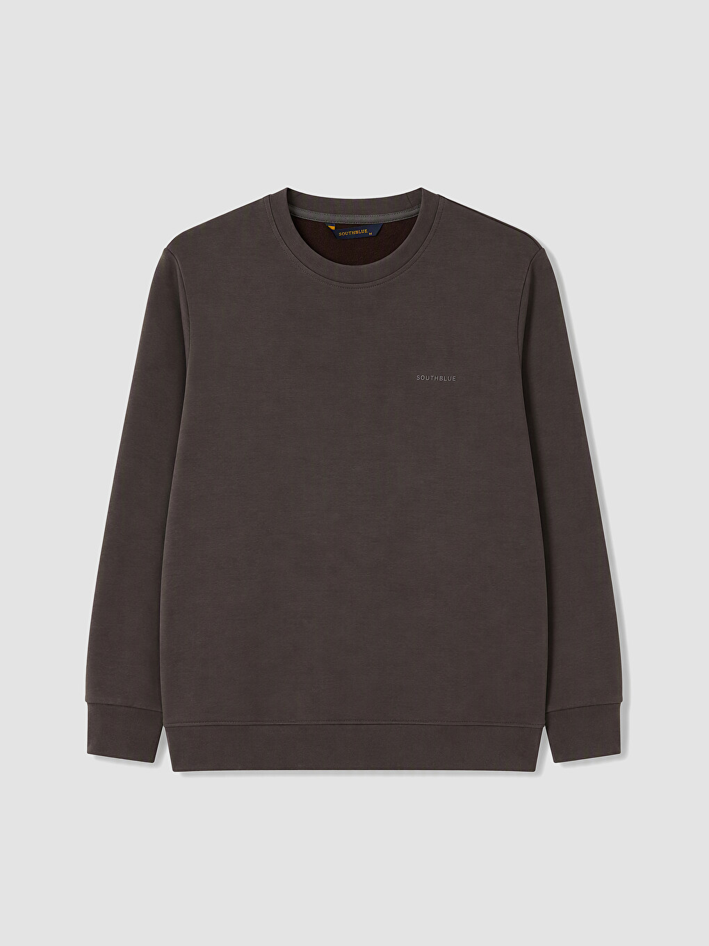 Kahverengi Bisiklet Yaka Erkek Sweatshirt