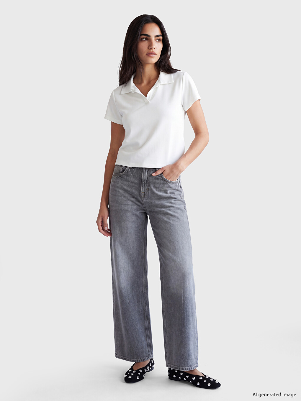 Polo Collar Women's T-shirt-1