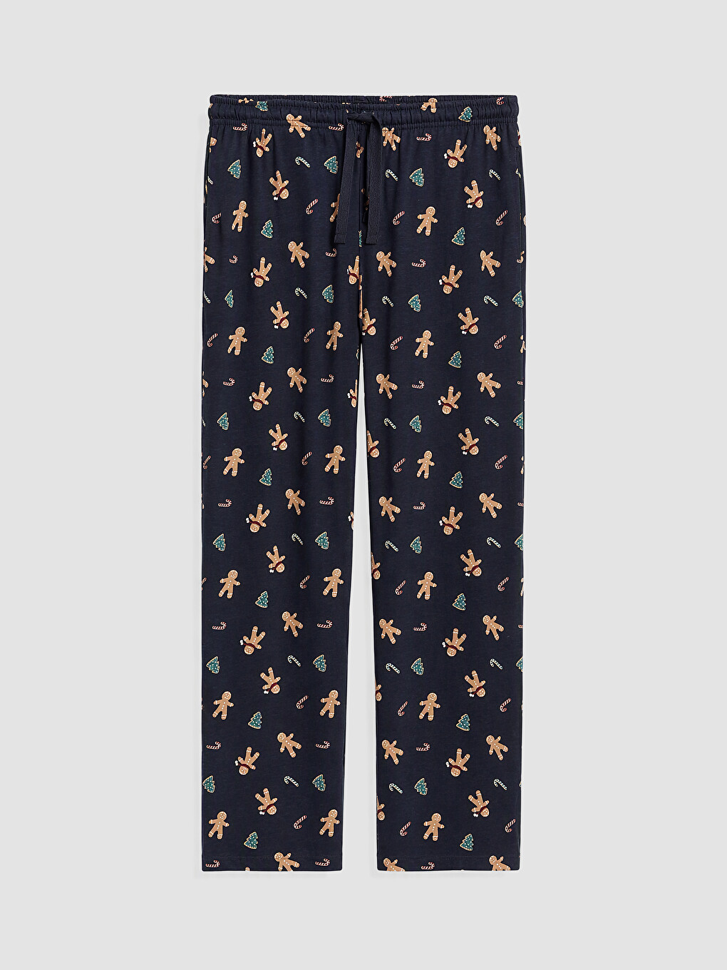 Lacivert Yılbaşı Temalı Erkek Pijama Alt-4