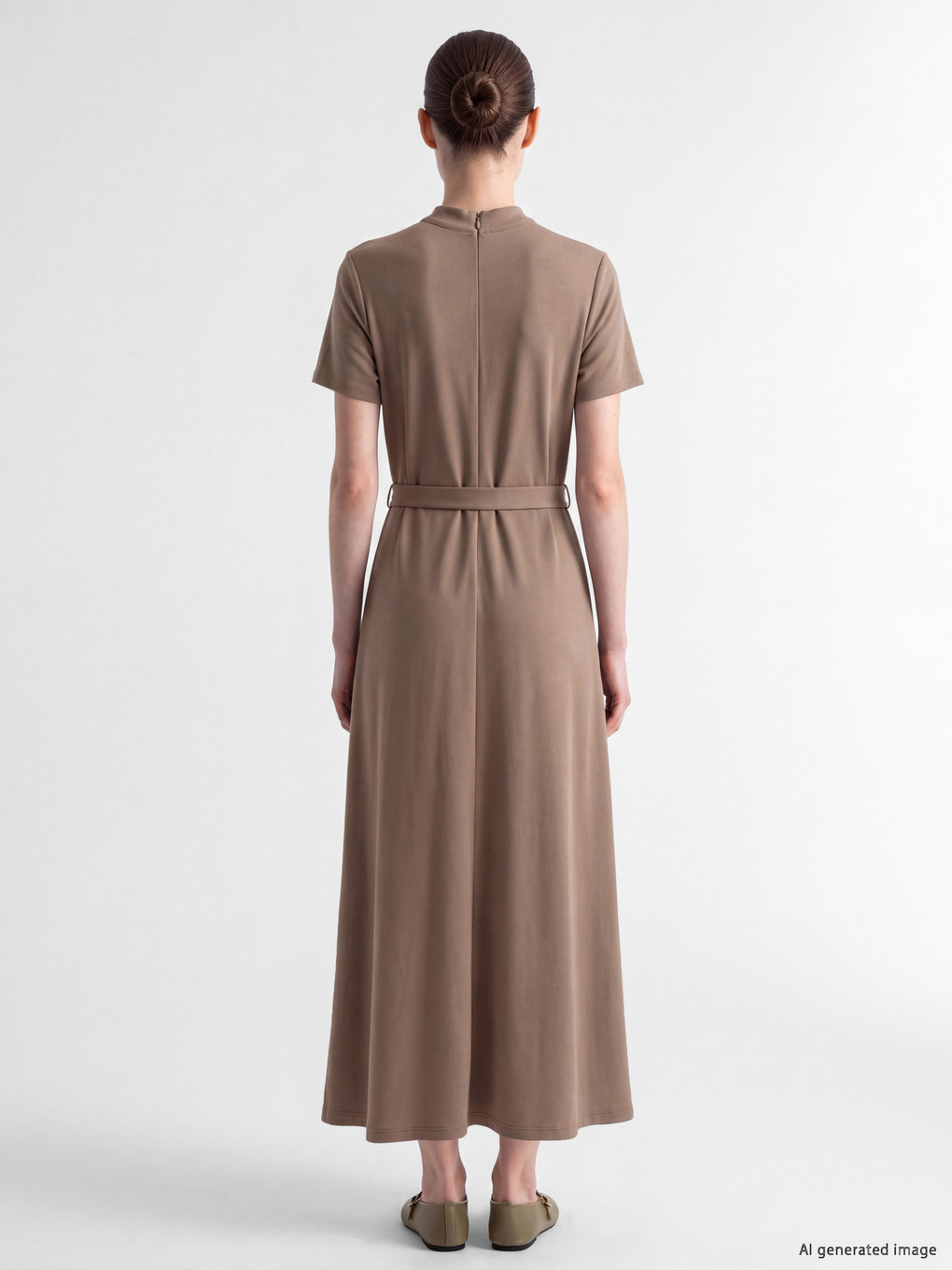 Mock Neck Belted Dress-3