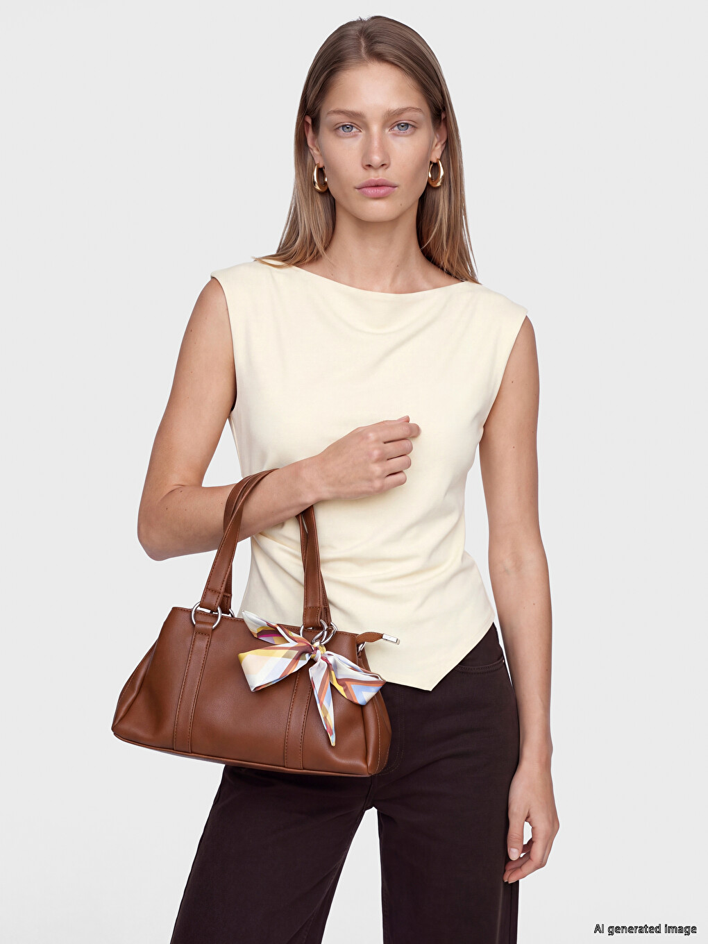 Faux Leather Scarf Accessory Women's Shoulder Bag-1