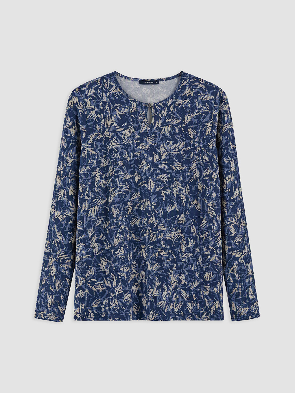 Crew Neck Patterned Blouse-4