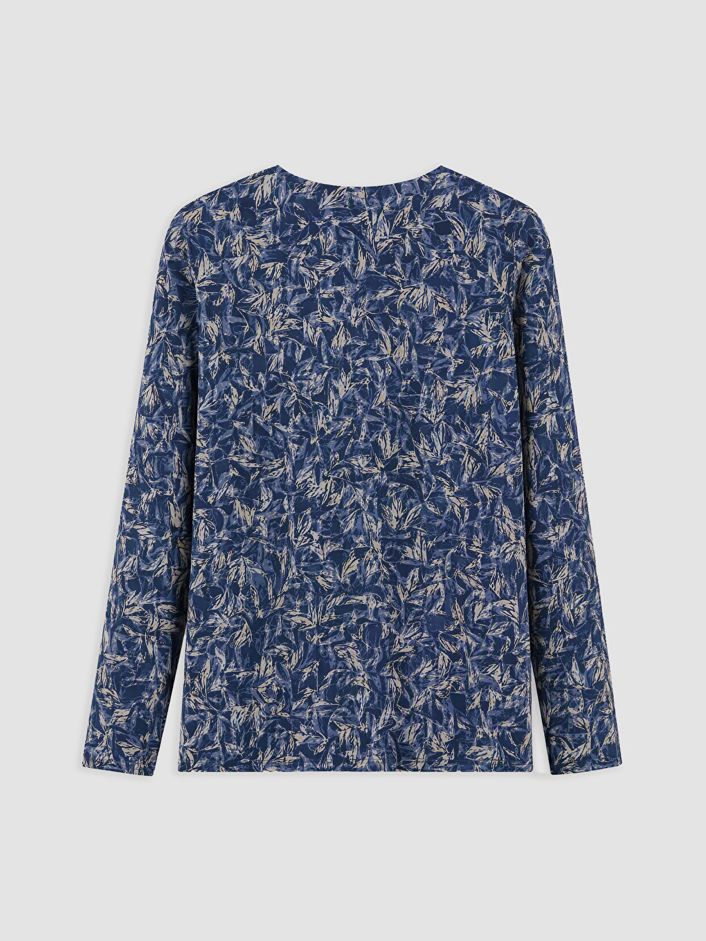Crew Neck Patterned Blouse-5