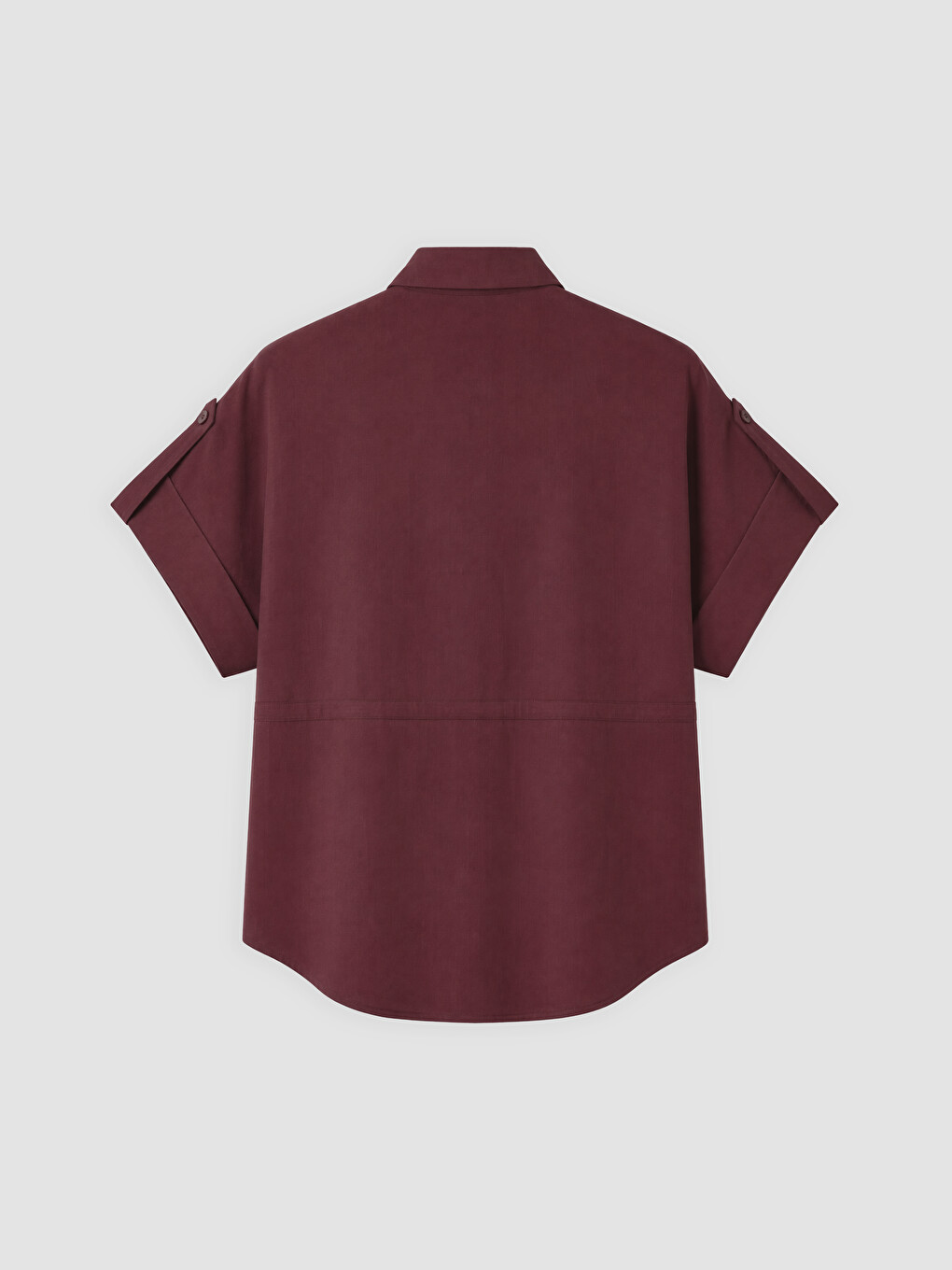 Bordo Bağcıklı Oversize Kadın Gömlek-5