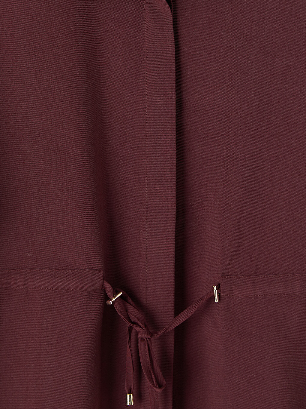 Bordo Bağcıklı Oversize Kadın Gömlek-6