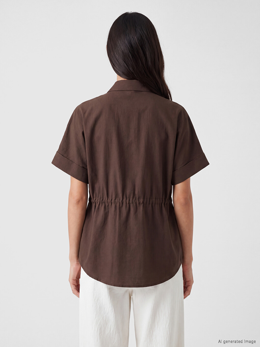 Lace-up Oversize Women's Shirt-3