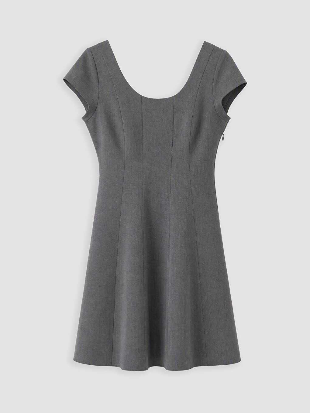 U Neck Fitted Waist Mini Dress